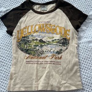 Urban Outfitters: Yellowstone reglan baby tee urban outfitters size small